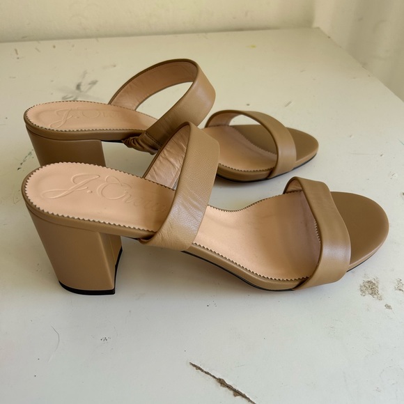 SHIPS FREE! J. Crew Lucie Double Strap Block Heel in Tan, Women’s Size 12 NWOT - Picture 1 of 6